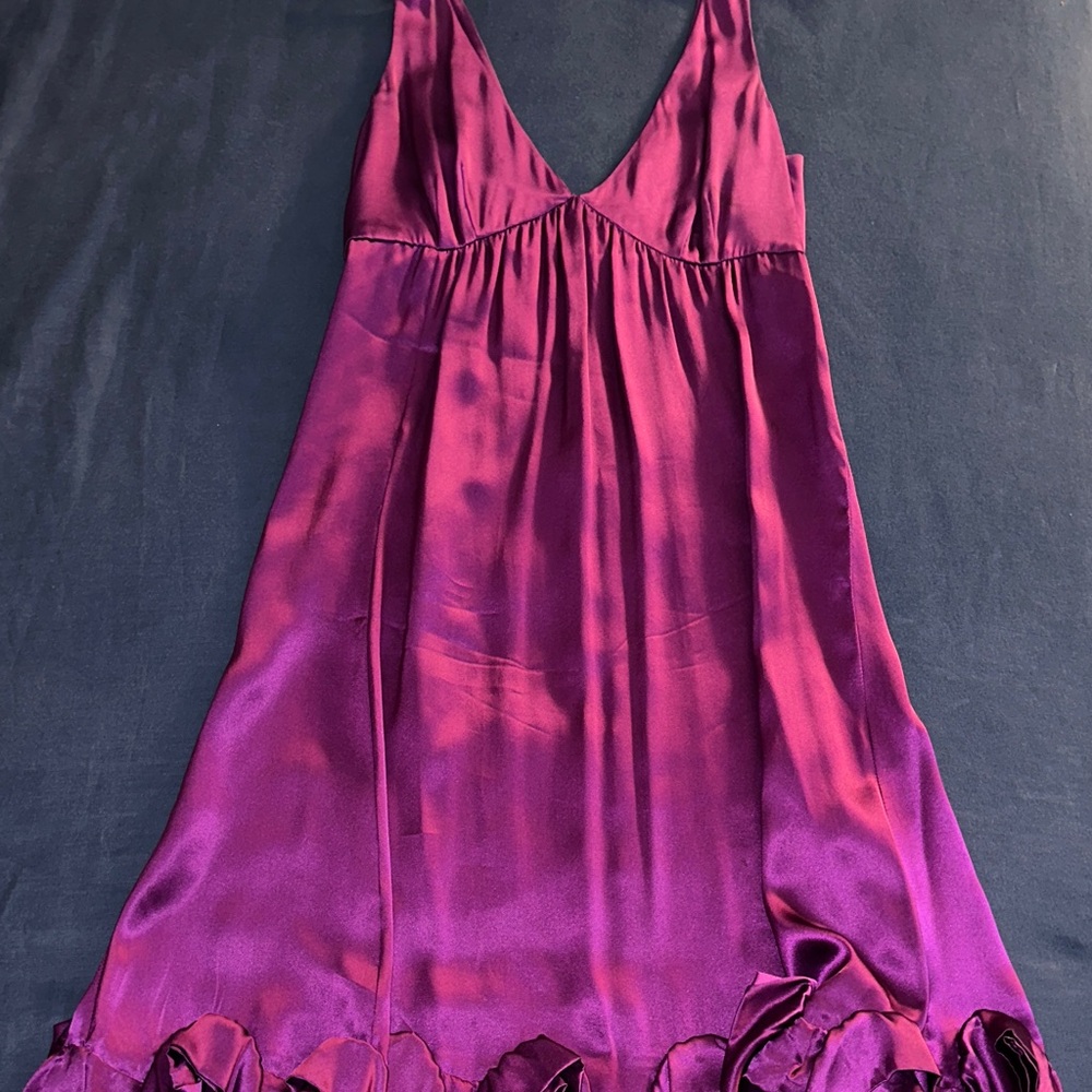 Rebecca Taylor Vibrant Purple Satin Dress